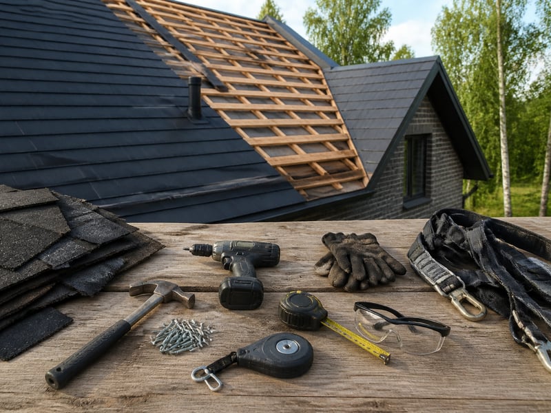 Что входит в смету: tools and materials laid out — Демонтаж кровли